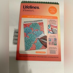 Lifelines FlowArt Dot-by-Letter Botanicals activity pad It is a guided art New
